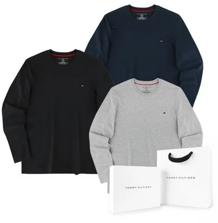 타미힐피거(의류) [타미힐피거] 남여공용 스몰로고 긴팔티셔츠 T3118+선물포장세트