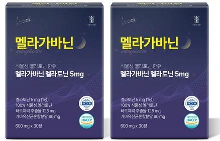 랩온랩 라메디 멜라가바닌 식물성 멜라토닌 5mg 함유 테아닌 트립토판, 2박스
