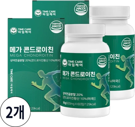 메가 콘드로이친 상어연골 식약처 HACCP 인증, 60정, 2개