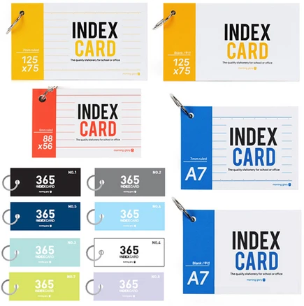 모닝글로리 링 단어장 미니 수첩 유선 무선 정보카드 카드링 암기장 인덱스 메모지, 정보카드 88x56