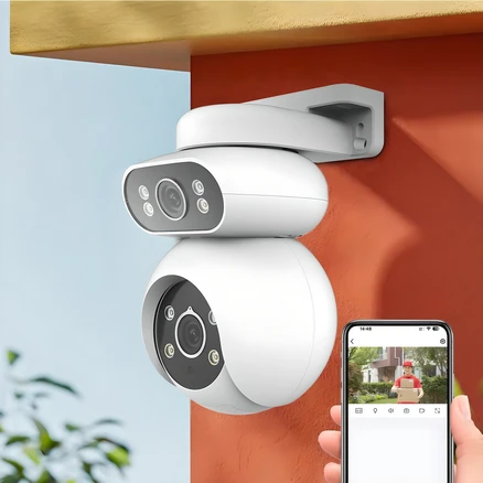 [국내발송] AI 듀얼 카메라 1000w 고화소 CCTV 풀컬러 나이트 비전 360도 회전형 움직임 추적 스마트 WiFi 홈 카메라 실외용, CS201-AE, 1개