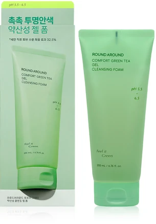 라운드어라운드 그린티 약산성 클렌징폼 클렌징 폼, 1개, 200ml