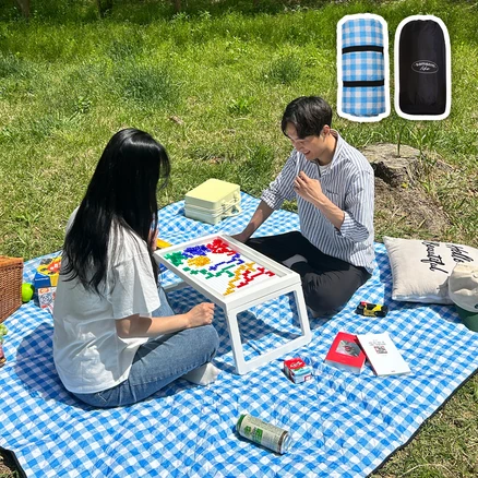 솜솜라이크 피크닉 매트 두꺼운 방수 돗자리, 프리미엄 블루