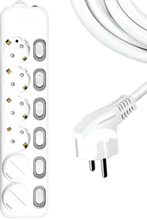 써지오 스위치 멀티탭 개별 6구 DH-1668-MT + 안전커버 2p, 3m, 1개