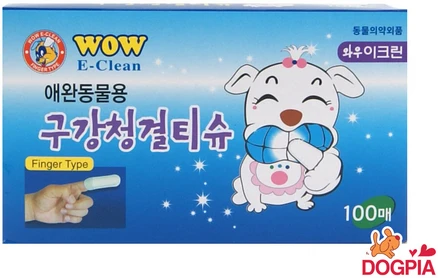 와우 이크린 애완동물용 구강청결티슈, 100개입, 1개