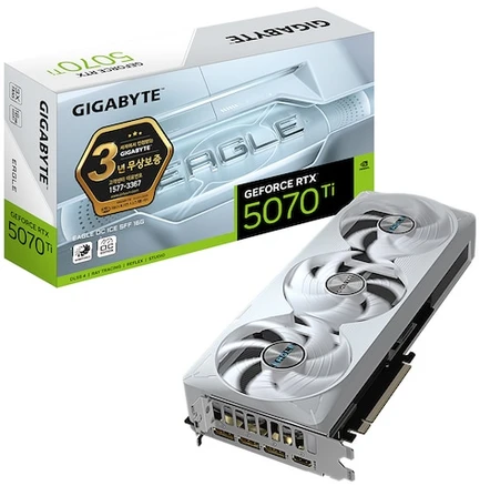 GIGABYTE 지포스 RTX 5070 Ti EAGLE OC ICE SFF D7 16GB 제이씨현 그래픽카드, 5070 Ti EAGLE OC ICE D7 16GB