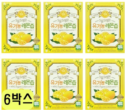 홀베리 1일 1레몬 유기농 레몬즙, 280g, 6개