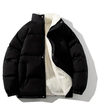 에이프릴랩스 남성 오버핏 후리스 퍼 안감 패딩 숏패딩 점퍼