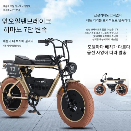 24년 신형 연예인 전기 자전거 팻바이크 광폭 출퇴근, RX S 오리지널 7단기어 × 48V