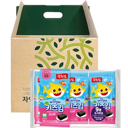 광천김 자연나라 오가닉 핑크퐁 어린이김 4g x 36p 선물세트