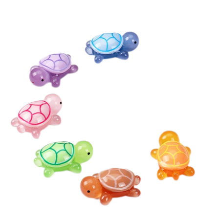 야광 수지 거북이 어항 화분 인테리어 소품 6개 세트