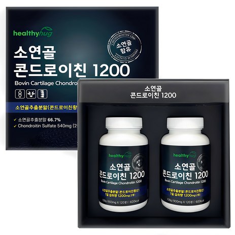 소연골 콘드로이친 1200 식약처 HACCP 인증 보스웰리아 우슬 추출분말 함유 대용량 120정 부모님 선물, 2개-추천-상품