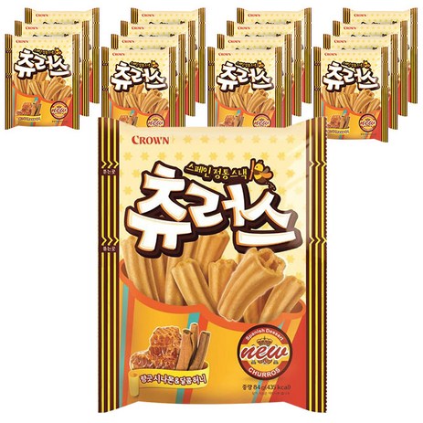 크라운제과 츄러스, 84g, 16개-추천-상품