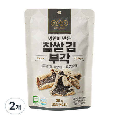 오희숙전통부각 찹쌀 김 부각, 2개, 30g-추천-상품