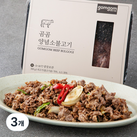 곰곰 양념 소불고기 (냉장), 500g, 3개-추천-상품