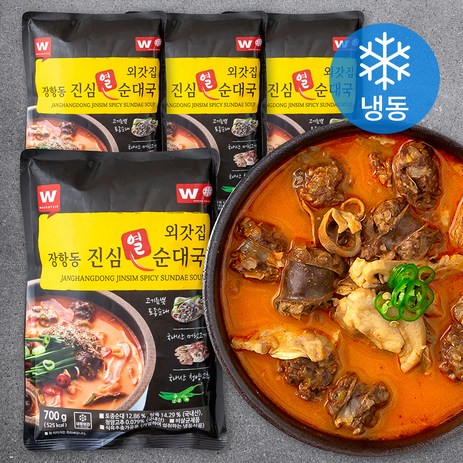 외갓집 장항동 진심 열 순대국 (냉동), 700g, 4개-추천-상품