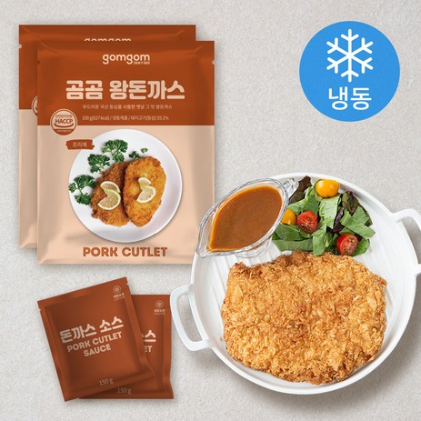 곰곰 왕돈까스 330g + 소스 150g (냉동), 480g, 2세트-추천-상품