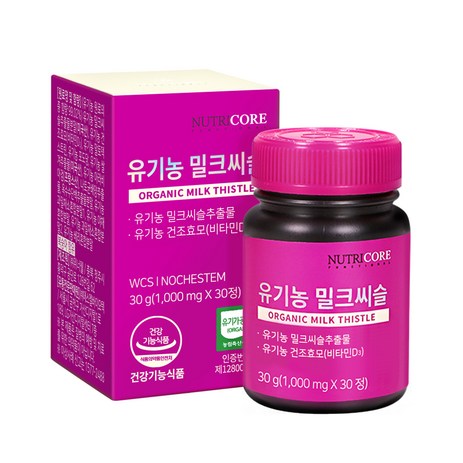 뉴트리코어 유기농 밀크씨슬 30g, 30정, 1개-추천-상품