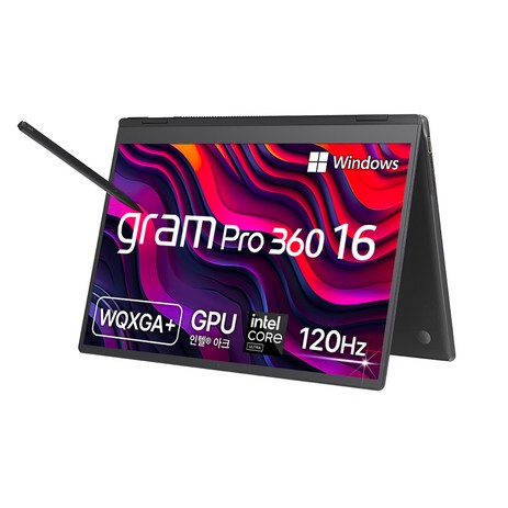 LG전자 2024 그램 프로 360 16 코어Ultra7, 옵시디안블랙, 1TB, 32GB, WIN11 Home, 16T90SP-KD7BK-추천-상품