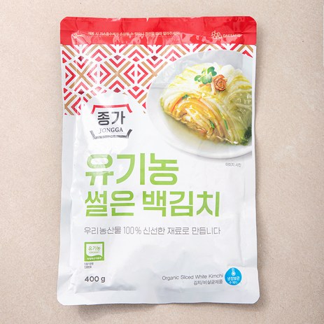 종가 유기농 썰은백김치, 400g, 1개-추천-상품