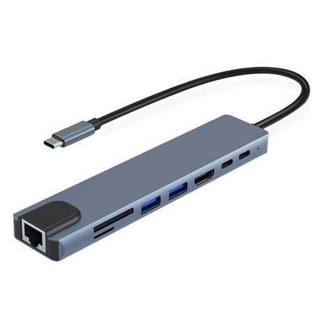 헨센 C타입 멀티 허브 8in1 USB HDMI 포트 젠더, 혼합색상, 1개-추천-상품