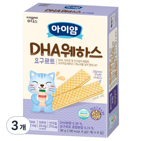 일동후디스 아이얌 DHA 웨하스, 요구르트, 36g, 3개-추천-상품