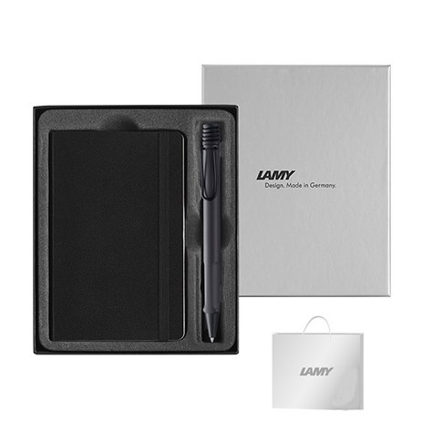 LAMY 사파리 볼펜 + 기프트 노트 세트, 매트블랙, 1세트-추천-상품