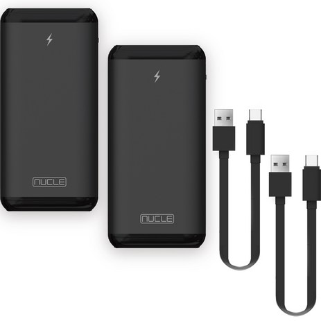 뉴클 PD/QC 고속 충전 보조배터리 10000mAh NCPB-PD10A, 2개, 블랙-추천-상품