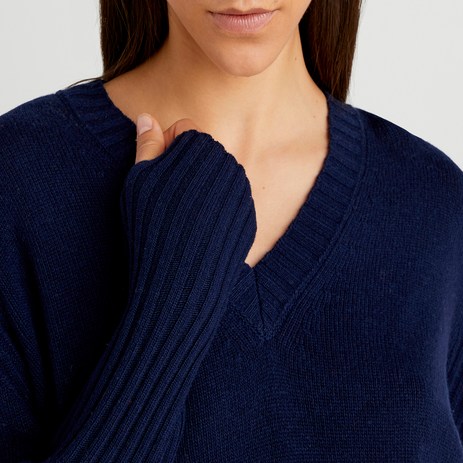 베네통 여성용 브이넥 니트 스웨터 1244D400M-추천-상품