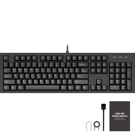 COX CK01 PBT 마이애미 나이트 에디션 게이밍 기계식 유선 일반형 키보드, Turquoise & Magenta, CK01 PBT MIAMI NIGHTS, 적축-추천-상품
