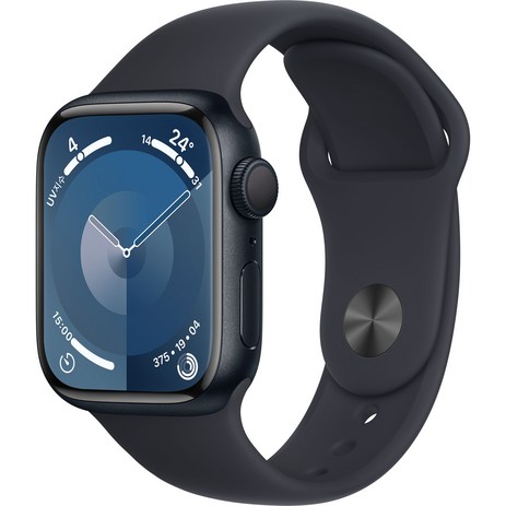 Apple 애플워치 9 GPS, 41mm, 미드나이트 / 미드나이트 스포츠 밴드, S/M-추천-상품