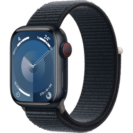 Apple 애플워치 9 GPS+Cellular, 41mm, 알루미늄, 미드나이트 / 미드나이트 스포츠 루프, Loop-추천-상품