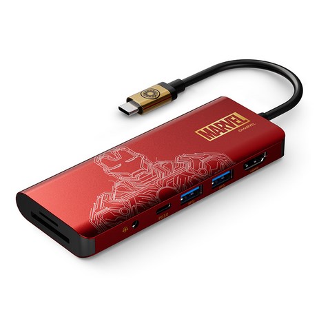 벨킨 7in1 USB-C타입 멀티 허브 마블 아이언맨 AVC009qcBG-DY, 혼합색상, 1개-추천-상품