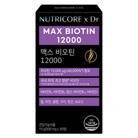 뉴트리코어 x Dr 맥스 비오틴 12000 15g, 30정, 1개-추천-상품