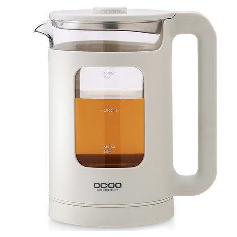 오쿠 스마트 LED 유리 보온 전기포트 베이지 그레이 1.5L, OCS-TP170G, 2023년-추천-상품