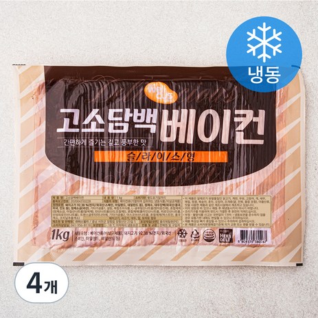 웰쿠스 고소담백 베이컨 슬라이스형 (냉동), 1kg, 4개-추천-상품