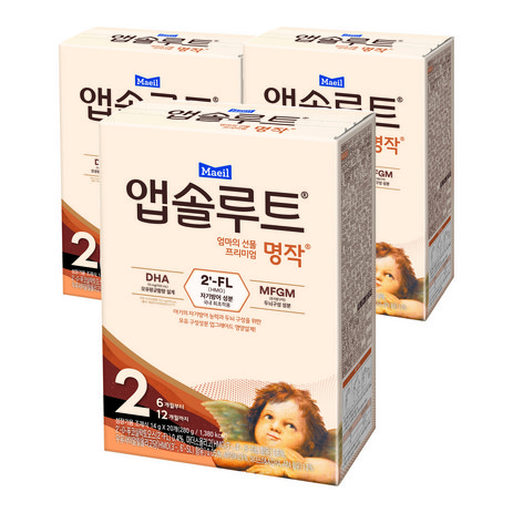 앱솔루트 프리미엄 명작 스틱분유 2단계, 20개입, 3개-추천-상품