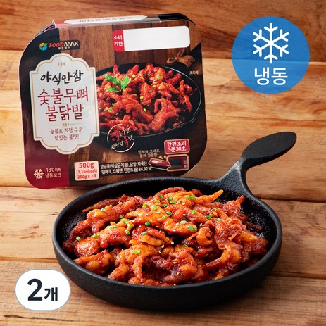 야식만참 숯불 무뼈 불닭발 2개입 (냉동), 250g, 4개-추천-상품