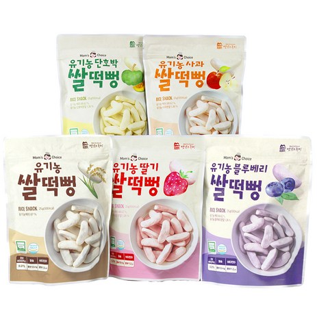 맛있는풍경 유기농 쌀떡뻥 딸기 25g + 사과 25g + 블루베리 25g + 단호박 25g + 플레인 25g, 1세트-추천-상품