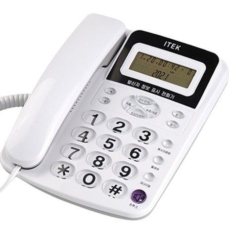 아이텍 발신자정보표시 CID 유선 전화기, IK-320(화이트)-추천-상품