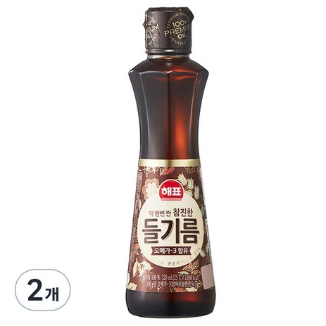 해표 참진한 들기름, 320ml, 2개-추천-상품