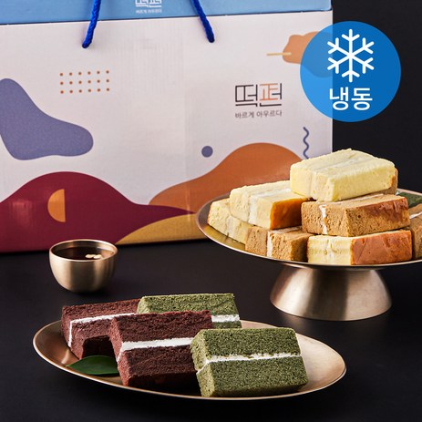 떡편 쌀케익 초코 35g x 4p + 고구마 35g x 4p + 커피 30g x 4p + 콩고물 쑥 30g x 4p 선물세트 (냉동), 1박스-추천-상품