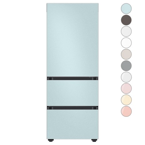 [색상선택형] 삼성전자 비스포크 김치플러스 3도어 키친핏 냉장고 313L 방문설치, 코타모닝블루+코타모닝블루, RQ33C74C3AP-추천-상품