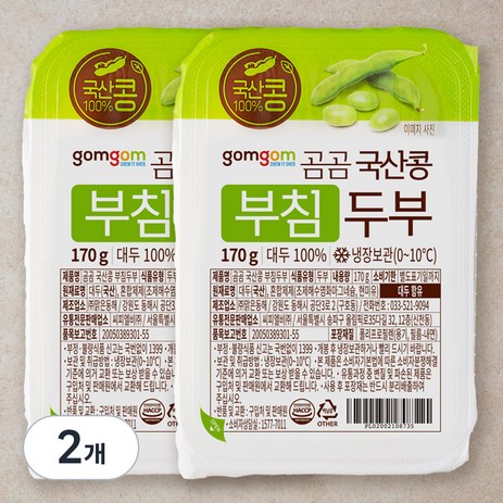 곰곰 국산콩 부침두부, 170g, 2개-추천-상품
