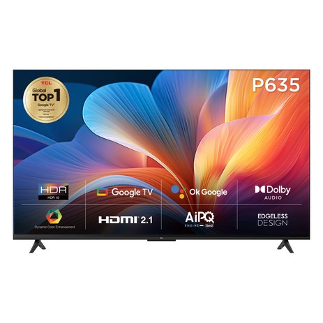 TCL 안드로이드 11 4K UHD HDR TV, 165cm(65인치), 65P635, 벽걸이형, 방문설치-추천-상품