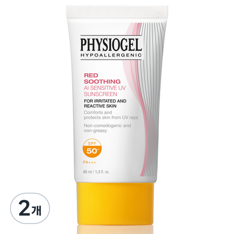 피지오겔 레드 수딩 AI 선스크린 SPF50+ PA+++, 40ml, 2개-추천-상품