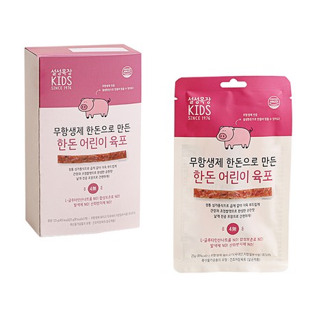 설성목장 무항생제 한돈으로 만든 한돈 어린이 육포, 돼지고기 육포맛, 1개, 125g-추천-상품