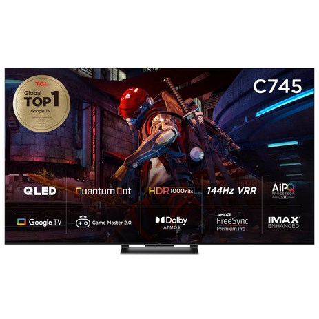 TCL QLED 안드로이드 11 게이밍 TV, 191cm(75인치), 75C745, 벽걸이형, 방문설치-추천-상품