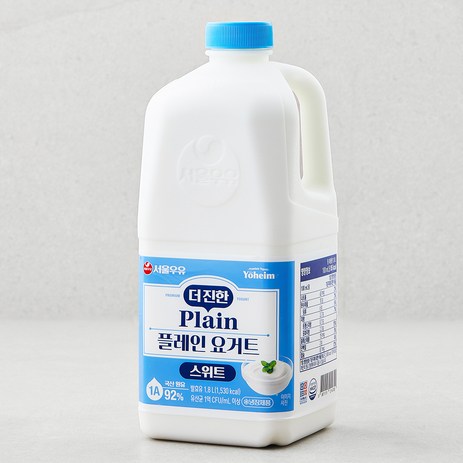 서울우유 더 진한 스위트 플레인 요거트, 1800ml, 1개-추천-상품