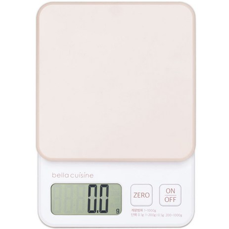 벨라쿠진 주방 전자 저울 1kg, 베이지-추천-상품